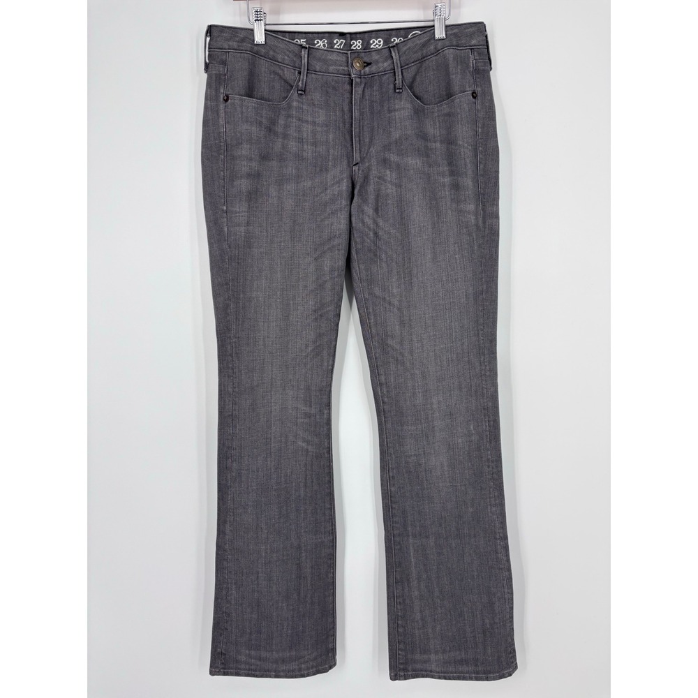Earnest Sewn Keaton Bootcut Jeans Women 31 Gray Faded Stretch Denim 35" Inseam